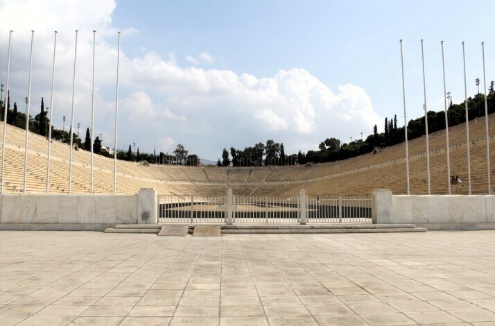 The view on Panathenaic Stadium on a sunny day